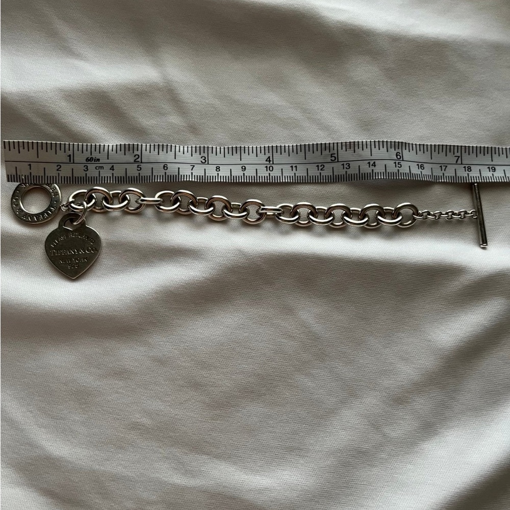 Tiffany & Co. Silver Link Bracelet with Heart Charm